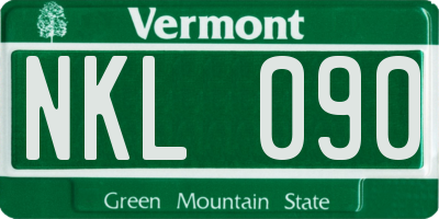 VT license plate NKL090