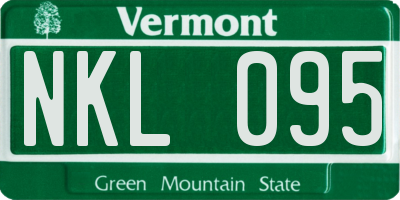 VT license plate NKL095