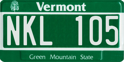 VT license plate NKL105