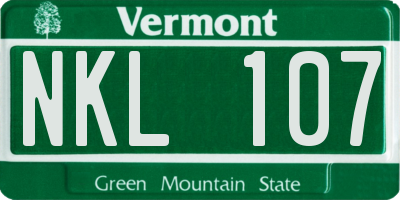 VT license plate NKL107