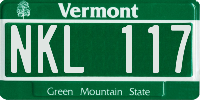 VT license plate NKL117