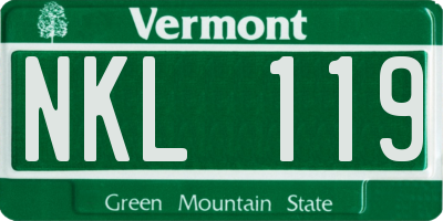 VT license plate NKL119