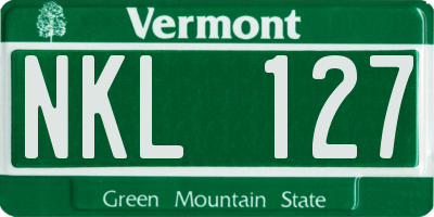 VT license plate NKL127