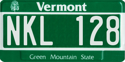 VT license plate NKL128