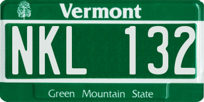 VT license plate NKL132