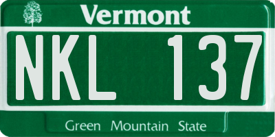 VT license plate NKL137