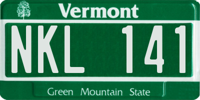 VT license plate NKL141