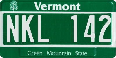 VT license plate NKL142