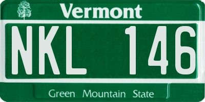 VT license plate NKL146
