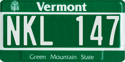 VT license plate NKL147