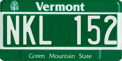 VT license plate NKL152