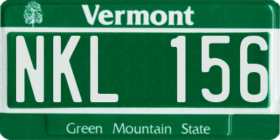 VT license plate NKL156