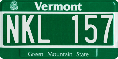 VT license plate NKL157