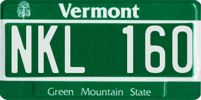 VT license plate NKL160