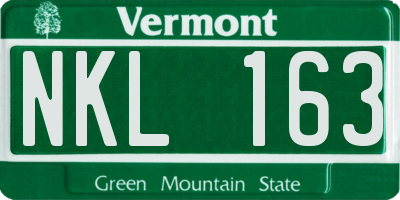 VT license plate NKL163