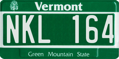 VT license plate NKL164