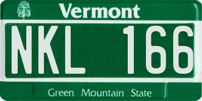 VT license plate NKL166