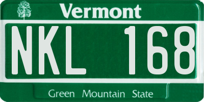 VT license plate NKL168