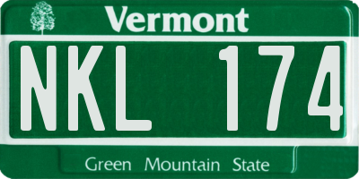 VT license plate NKL174