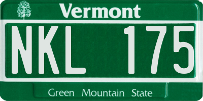 VT license plate NKL175