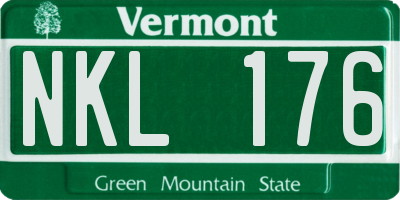 VT license plate NKL176