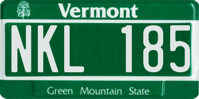 VT license plate NKL185