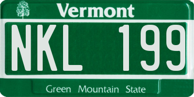 VT license plate NKL199