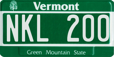 VT license plate NKL200