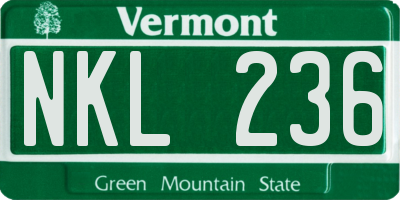 VT license plate NKL236