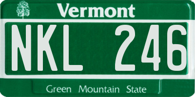 VT license plate NKL246
