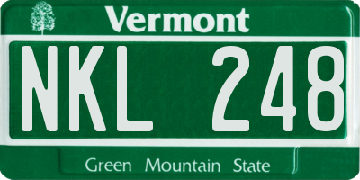 VT license plate NKL248