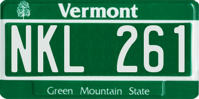 VT license plate NKL261