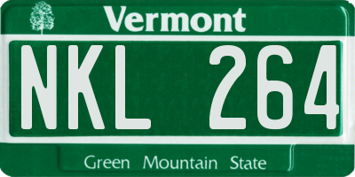 VT license plate NKL264