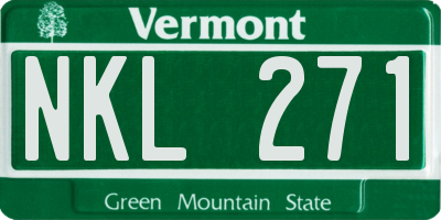 VT license plate NKL271