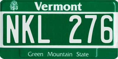 VT license plate NKL276
