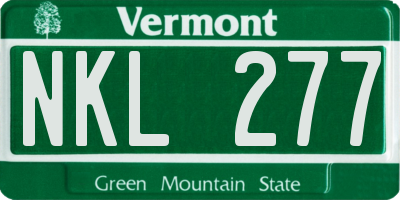 VT license plate NKL277