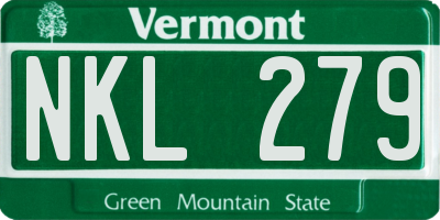 VT license plate NKL279