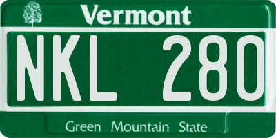 VT license plate NKL280