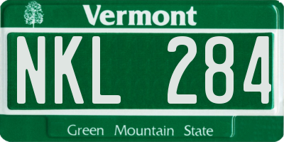 VT license plate NKL284