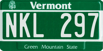 VT license plate NKL297