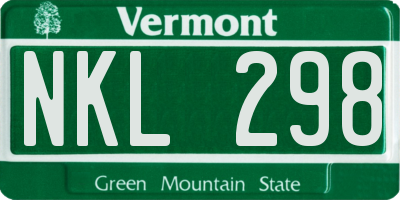 VT license plate NKL298