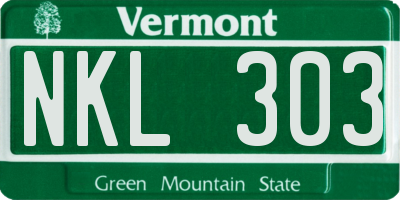 VT license plate NKL303