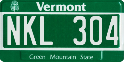 VT license plate NKL304