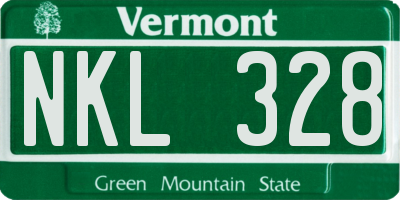 VT license plate NKL328