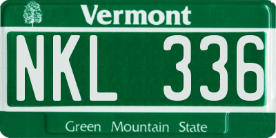 VT license plate NKL336