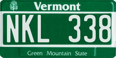 VT license plate NKL338