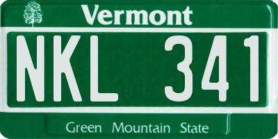 VT license plate NKL341