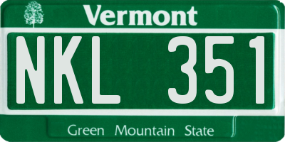 VT license plate NKL351