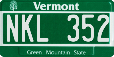 VT license plate NKL352