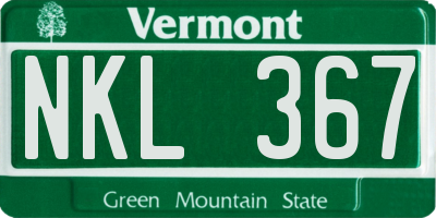 VT license plate NKL367